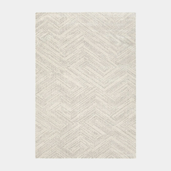 Tapis ultra-doux - minimaliste - crème dessin graphique gris - 120 x 170 cm