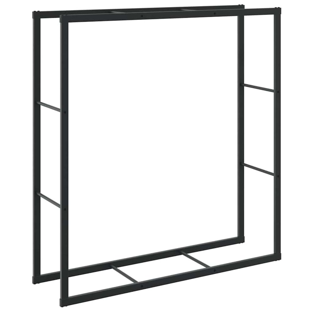 Portant de bois de chauffage noir 110x30x116 cm acier