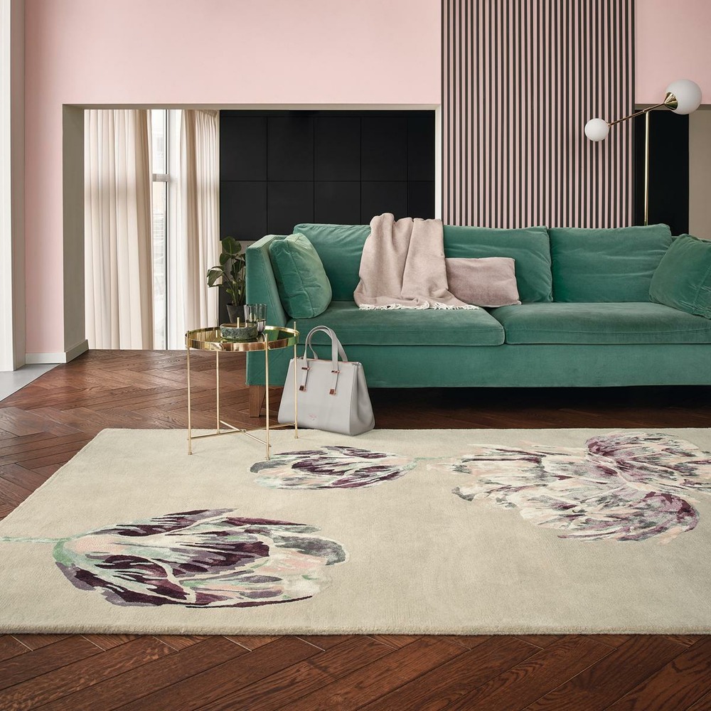 Tapis salle à manger 250x350 fait à la main en laine beige et marron