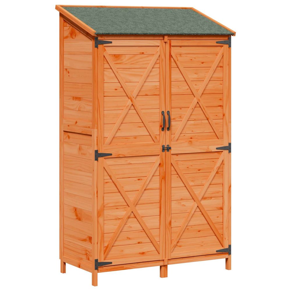 Abri de jardin marron 106 x 56 x 176,5 cm bois de sapin massif