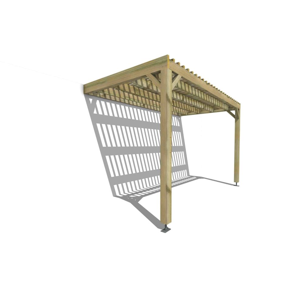 Pergola bois • 4m x 2m • adossée • sens largeur • lattage bois • livraison comprise