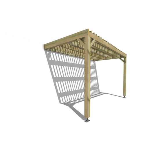 Pergola bois • 4m x 2m • adossée • sens largeur • lattage bois • livraison comprise