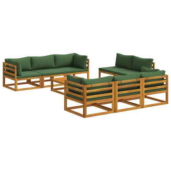 Salon de jardin modulable 9 pièces naturel bois d'acacia massif