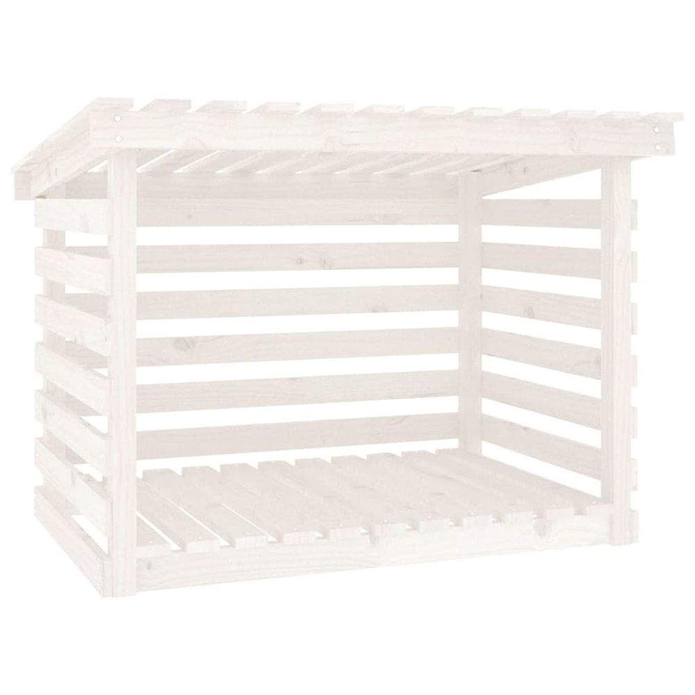 Support pour bois de chauffage blanc 108x73x79 cm bois de pin