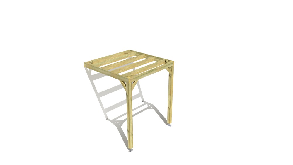 Pergola bois • 2m x 2m • adossée • sens largeur • livraison comprise