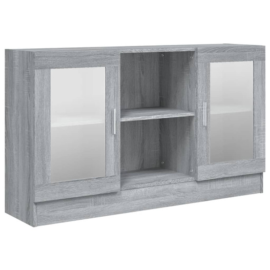 Armoire à vitrine sonoma gris 120x30,5x70 cm bois d'ingénierie