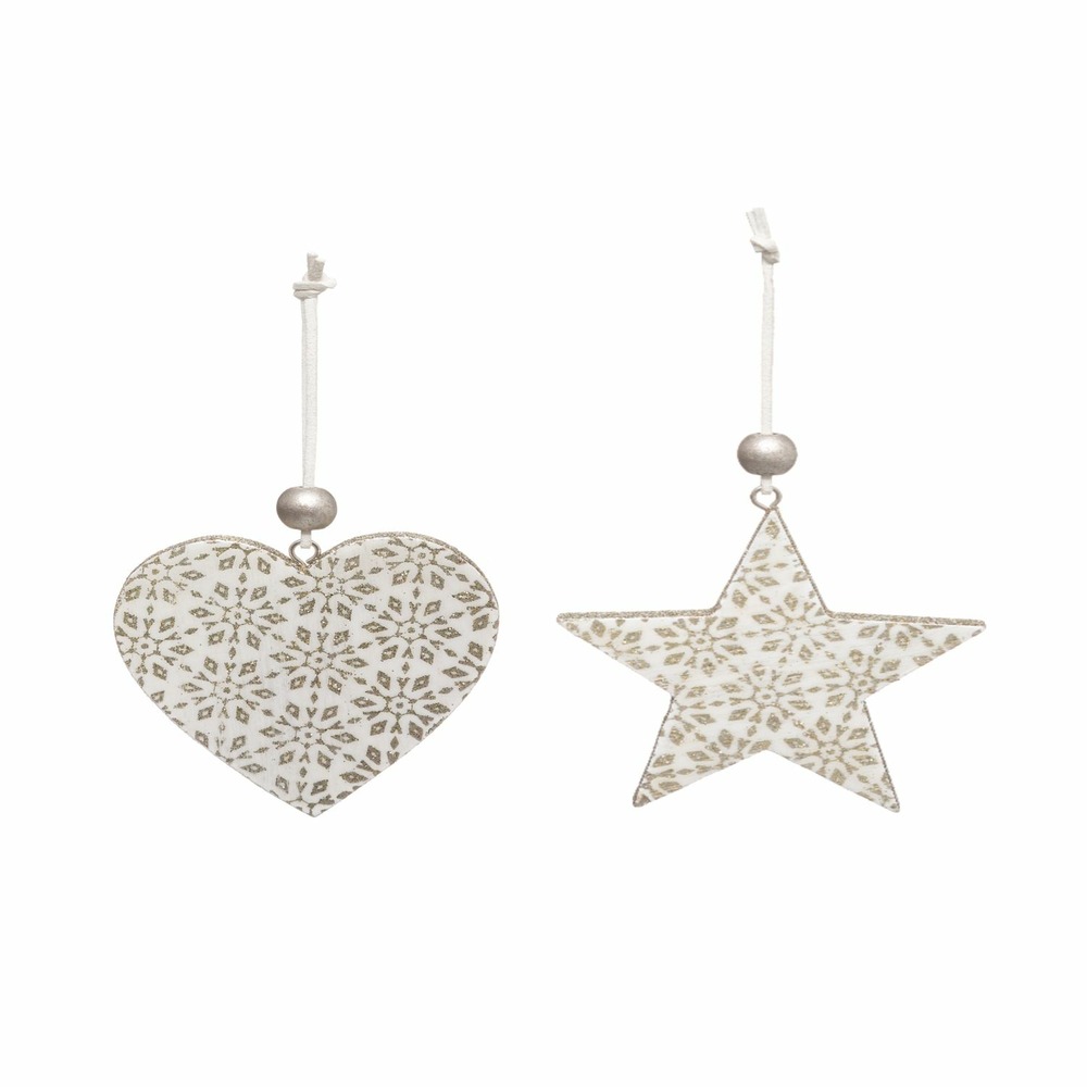 4 décoration sapin de noël design bois dahlia - blanc