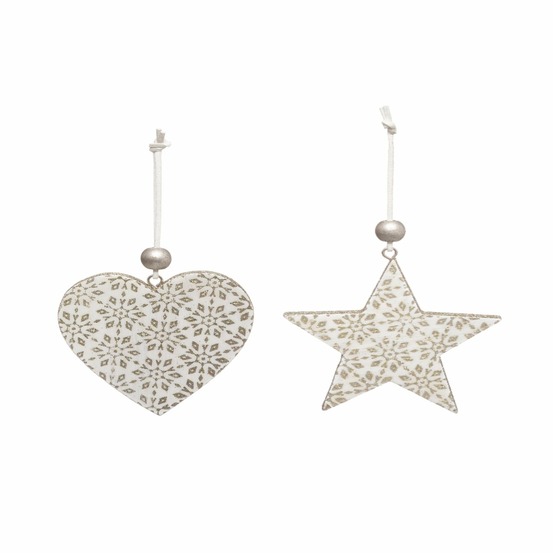 4 décoration sapin de noël design bois dahlia - blanc