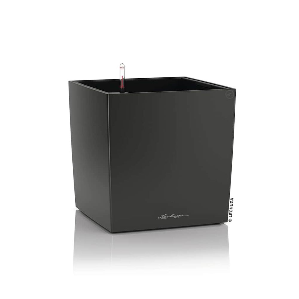 Jardinière d'extérieur cube 30 all-in-one charbon métallique