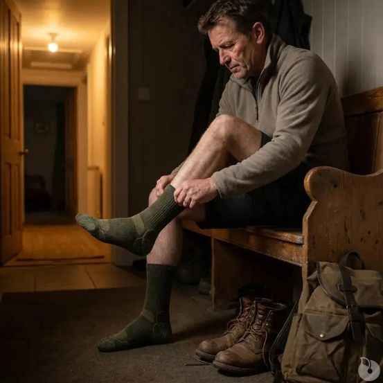 Chaussettes mérino performances kaki 50% laine - multimatière