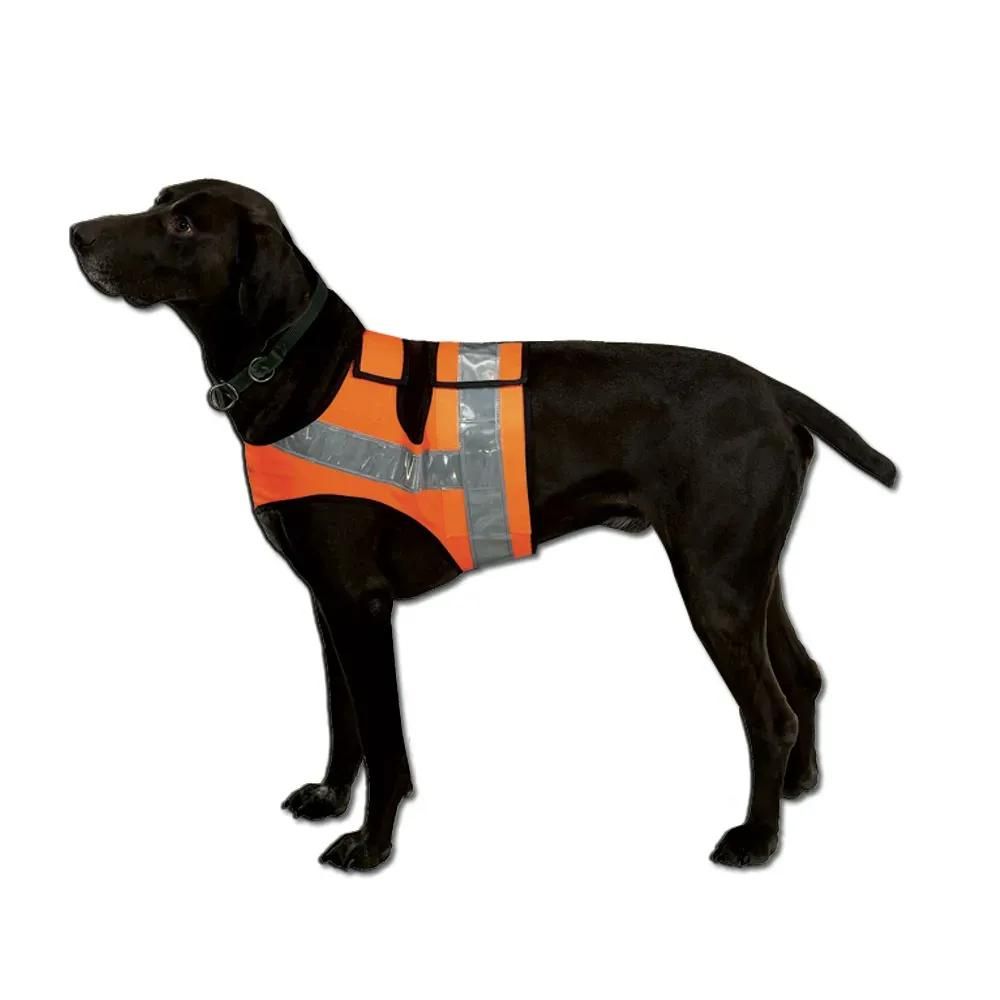 Gilet orange fluo bande réfléchissantes pour chien 3 tailles