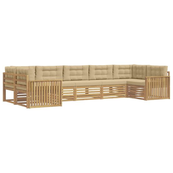 Ensemble de canapés d'extérieur 7 pc blanc et beige