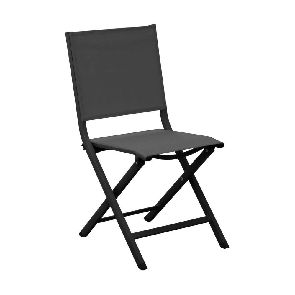 Chaise jardin pliante en aluminium thema graphite, noir