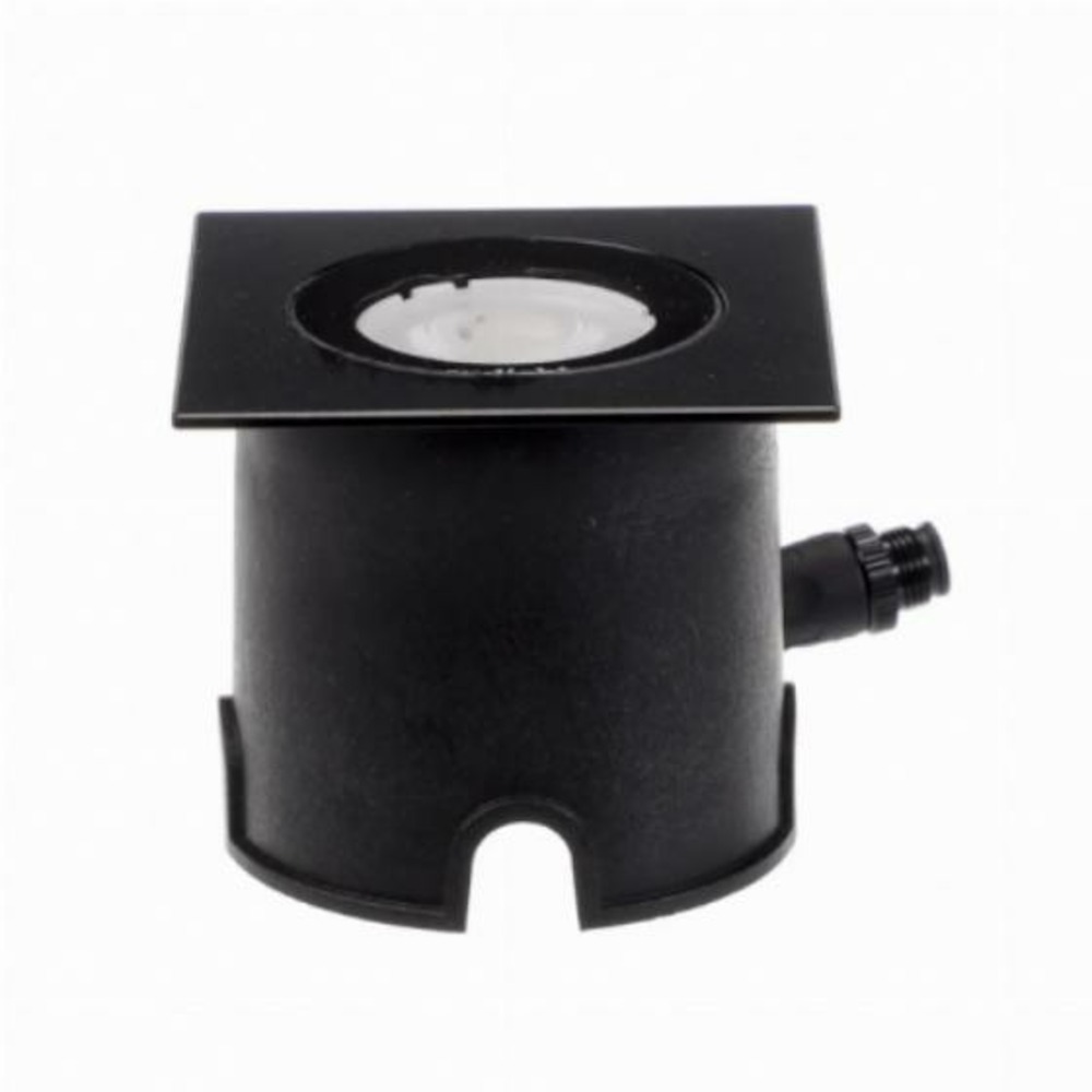 Spot de sol terra focus square en aluminium - noir