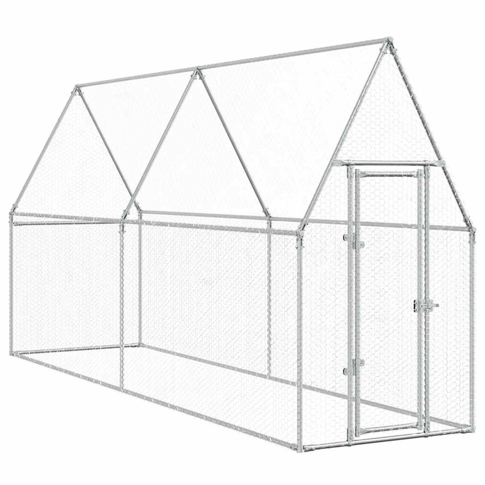 Cage pour poules argenté 400x100x190 cm acier galvanisé