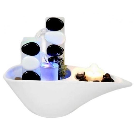 Fontaine d'intérieur piro avec éclairage led multicolore