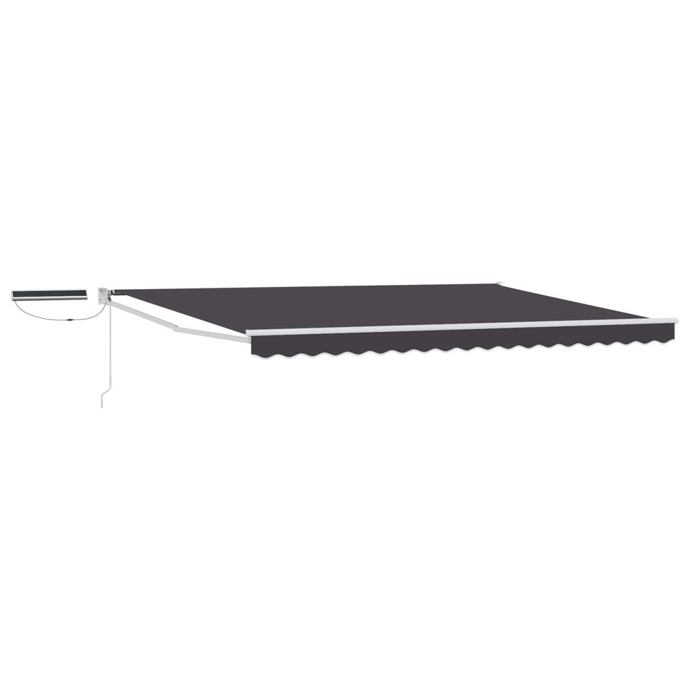 Auvent rétractable électrique anthracite et blanc 5 x 3 m