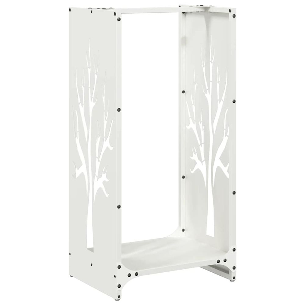 Portant de bois chauffage blanc 40x30x80 cm