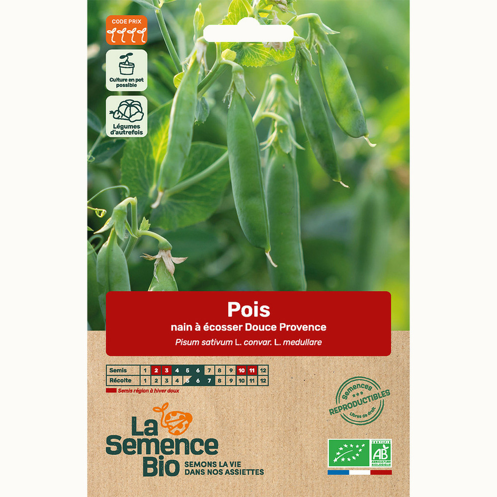 Pois à écosser douce provence - graines bio