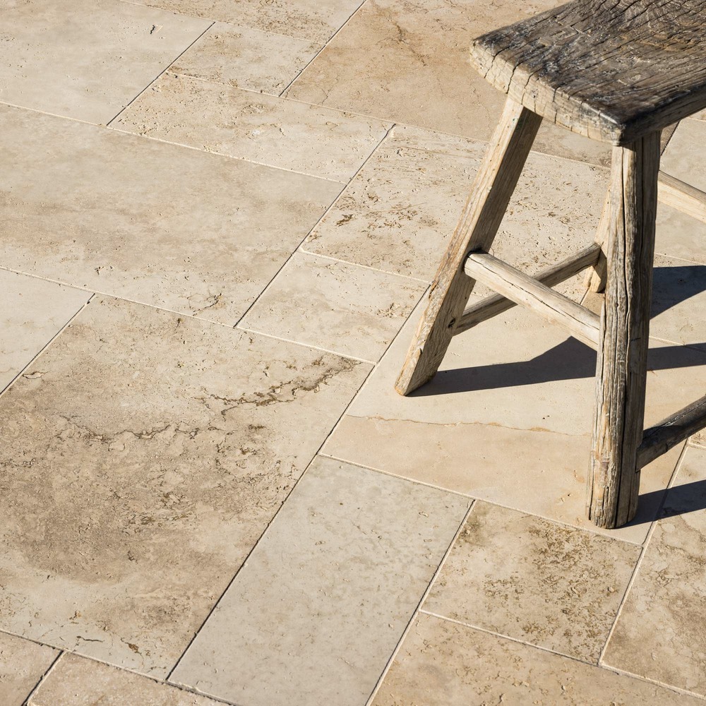 Carrelage travertin beige nuancé opus 4 x1,2 cm - intérieur et extérieur (lot de 1,48 m² soit 2 paquets) - ro'ma nature