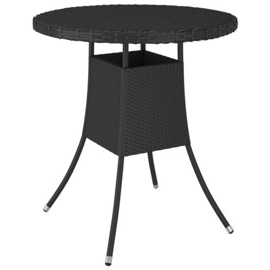 Table de jardin noir 70x70x73 cm résine tressée