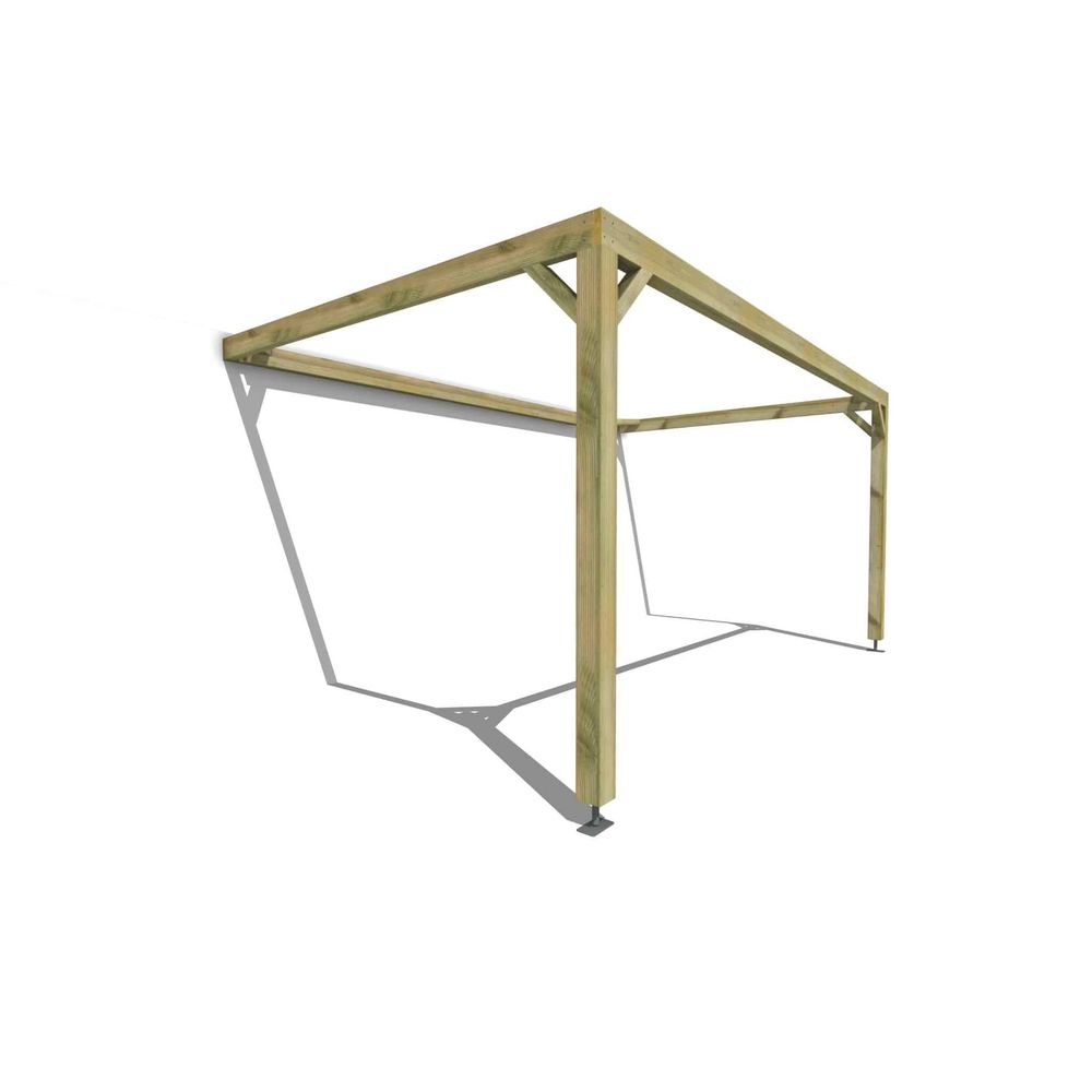 Pergola bois • 5m x 3m • adossée • cadre simple • livraison comprise