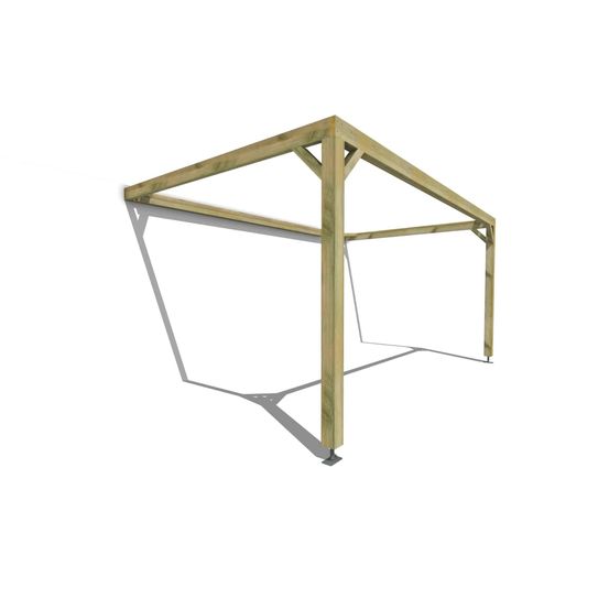 Pergola bois • 5m x 3m • adossée • cadre simple • livraison comprise