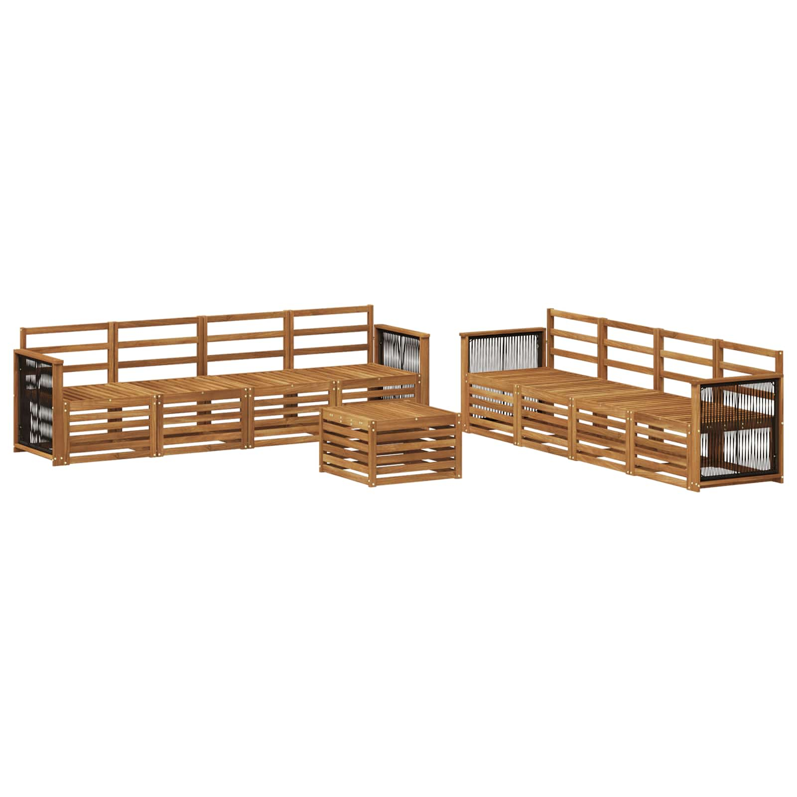 Ensembles de canapés 9 pcs bois d'acacia massif