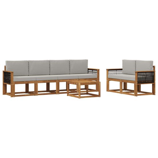 Ensemble de canapés d'extérieur 6 pc naturel et gris clair