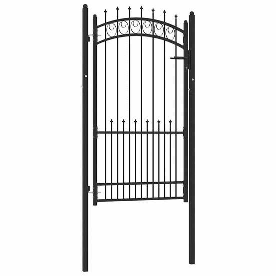 Portail de clôture emmen avec pointes en acier 104 x 134,5 cm noir