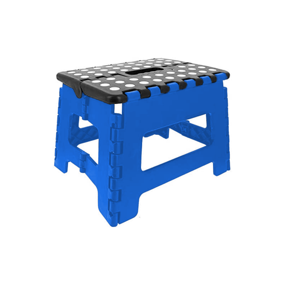 Bleu 31. 5 x 25. 5 x 22 cm marche pied pliant - résiste jusqu'à 150kg de charge