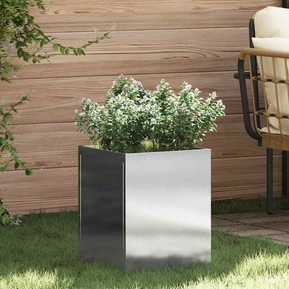 Cache-pot de jardin acier inoxydable 32 x 32 x 40 cm