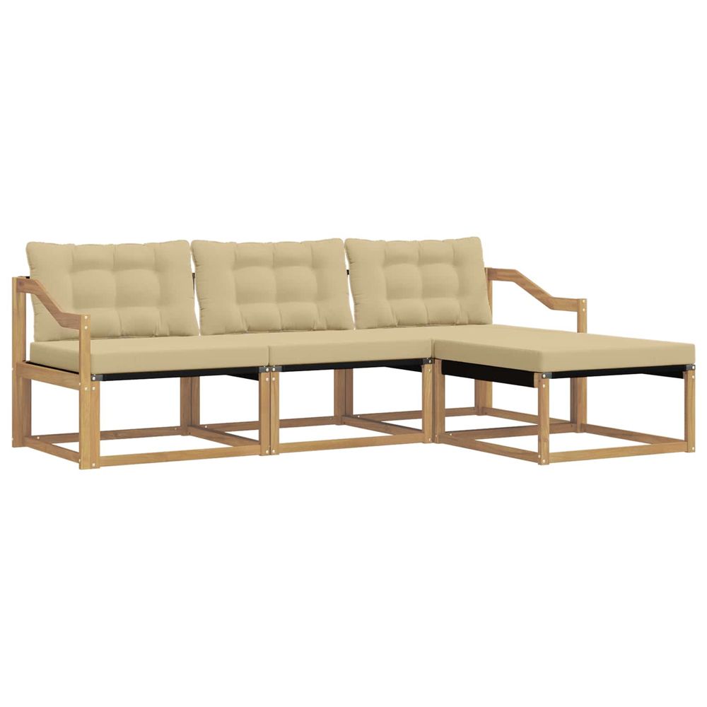Ensemble de canapés d'extérieur 4 pc blanc et beige