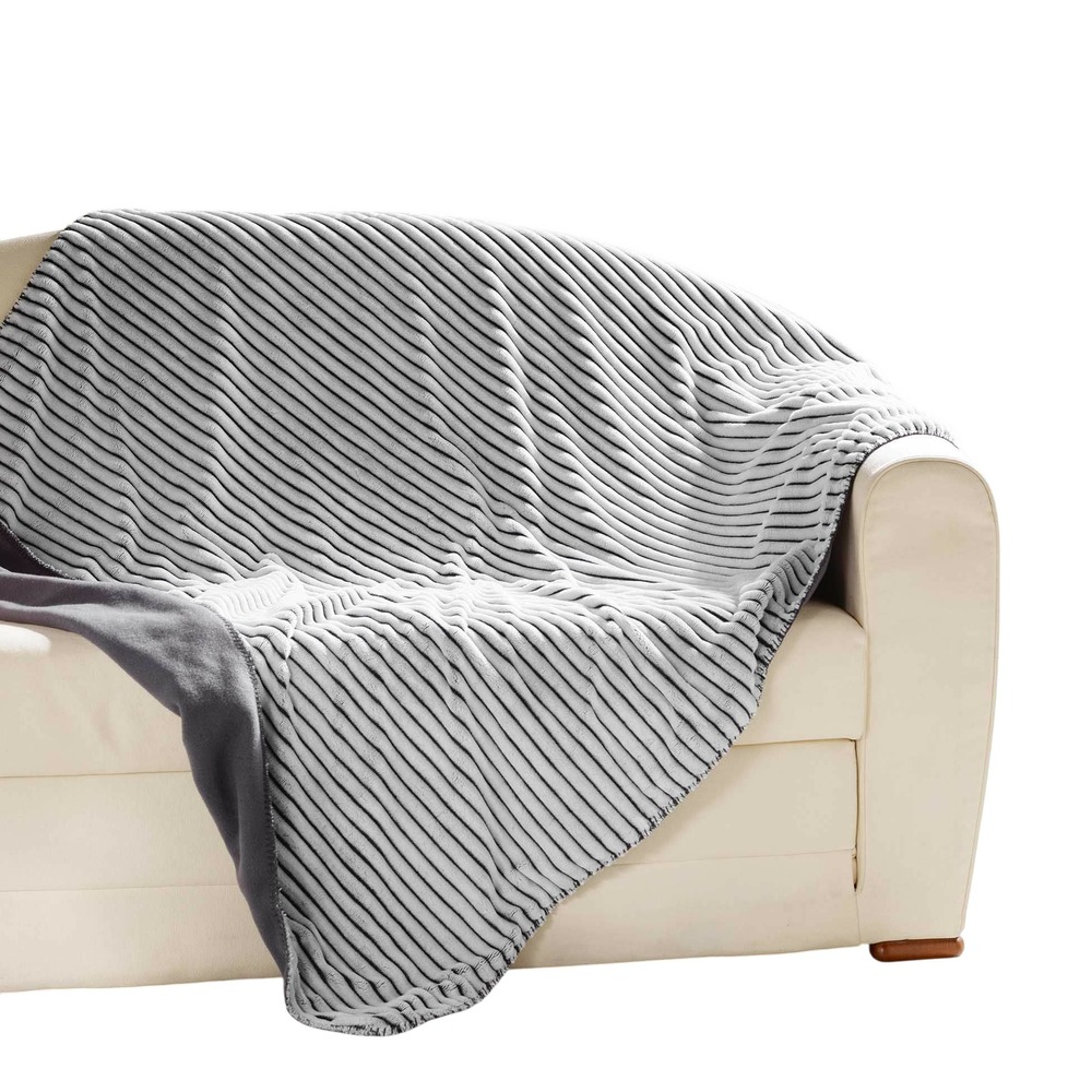 Plaid couverture flanelle jacquard yolan 180 x 220 cm