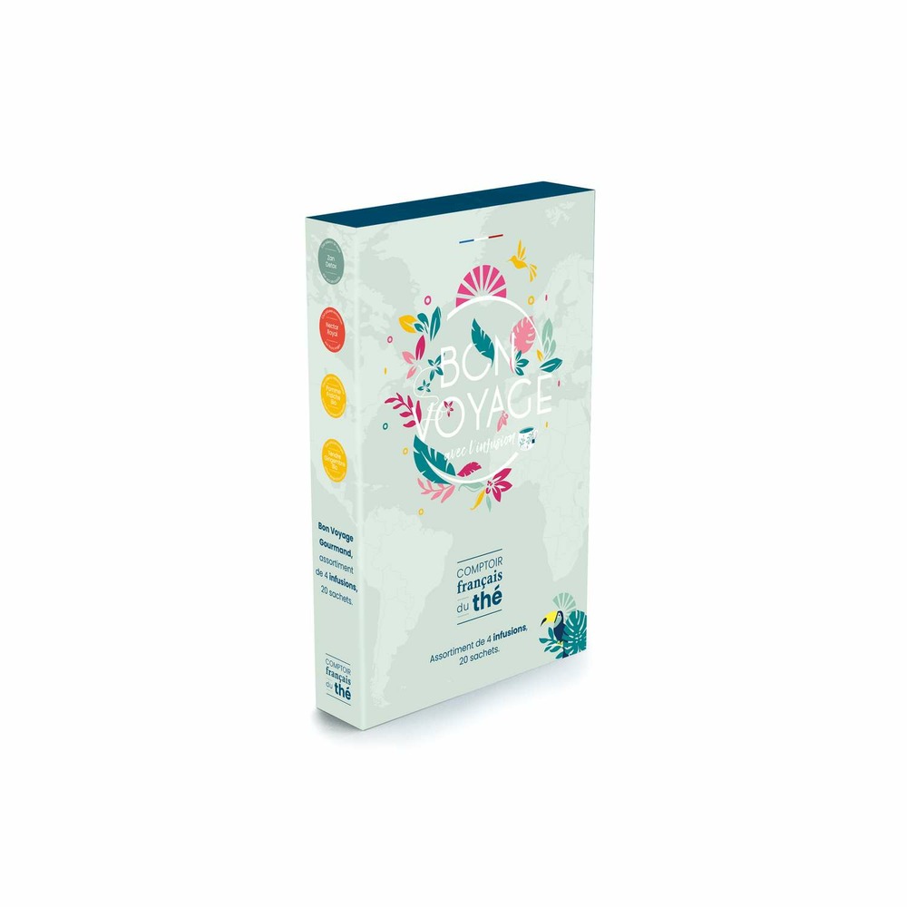 Coffret infusion bon voyage gourmand - 4 parfums 20 sachets - comptoir français du thé