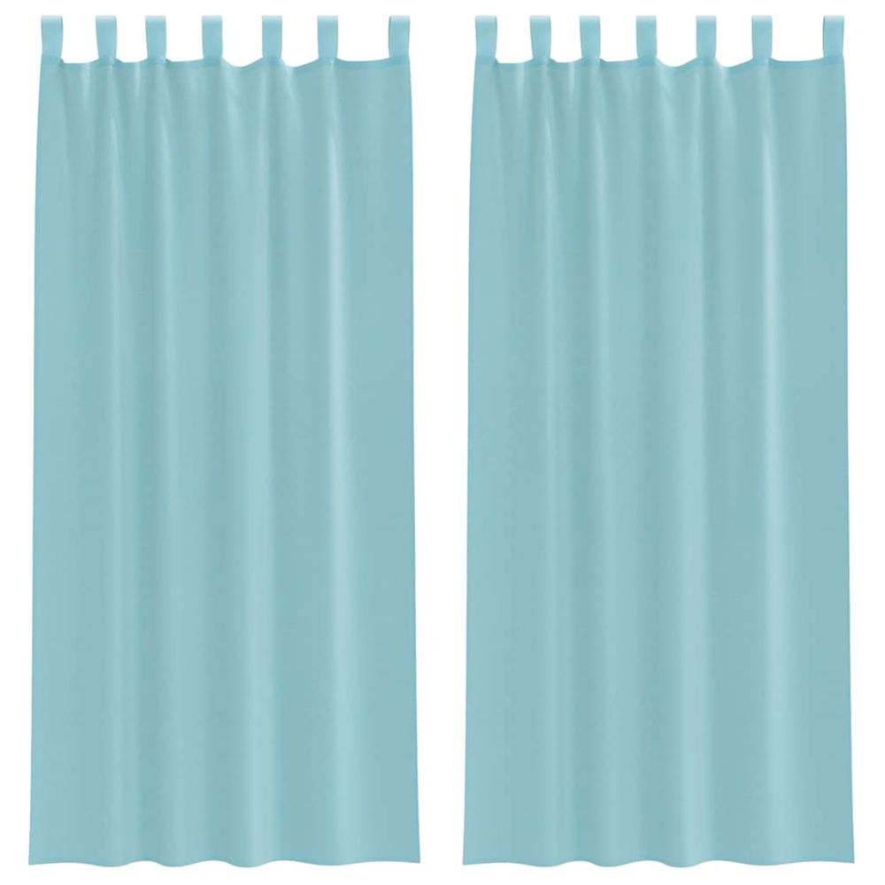 Rideaux en voile avec boucles 2 pcs turquoise 140x225 cm