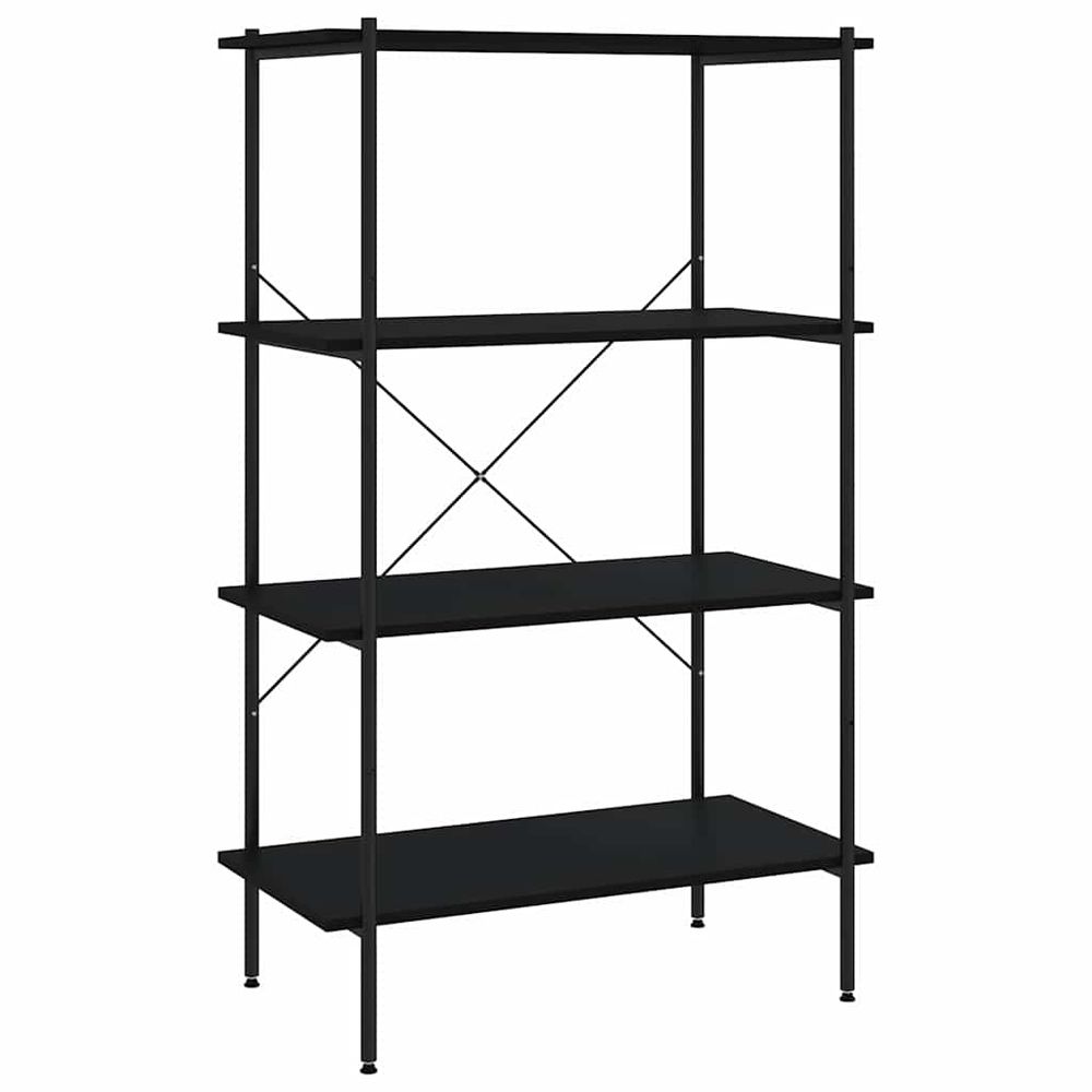 Étagère à 4 niveaux noir 80x40x130 cm