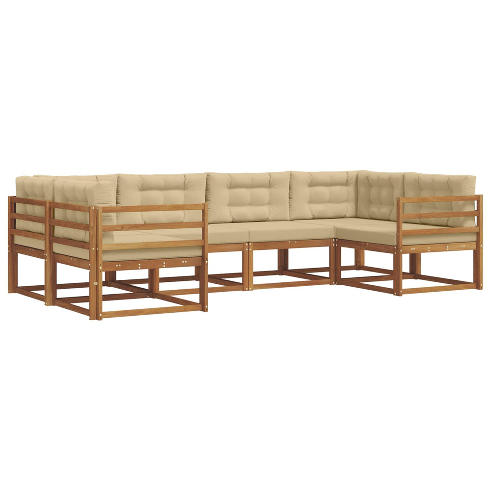 Ensemble de canapés d'extérieur 6 pcs naturel et beige