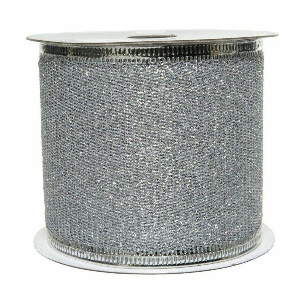 Ruban decoris noël décorative lien argenté paillettes (NULL,3 x 270 cm)