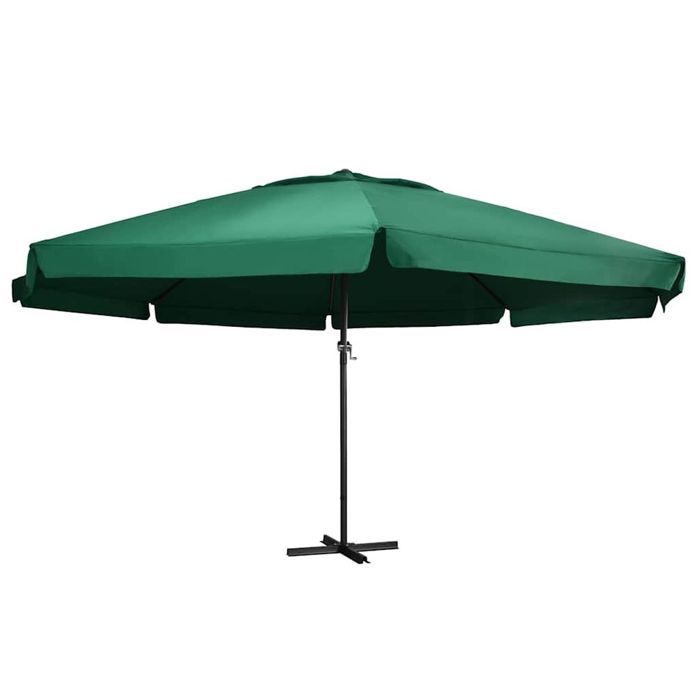 Parasol de jardin avec mât en aluminium 600 cm vert