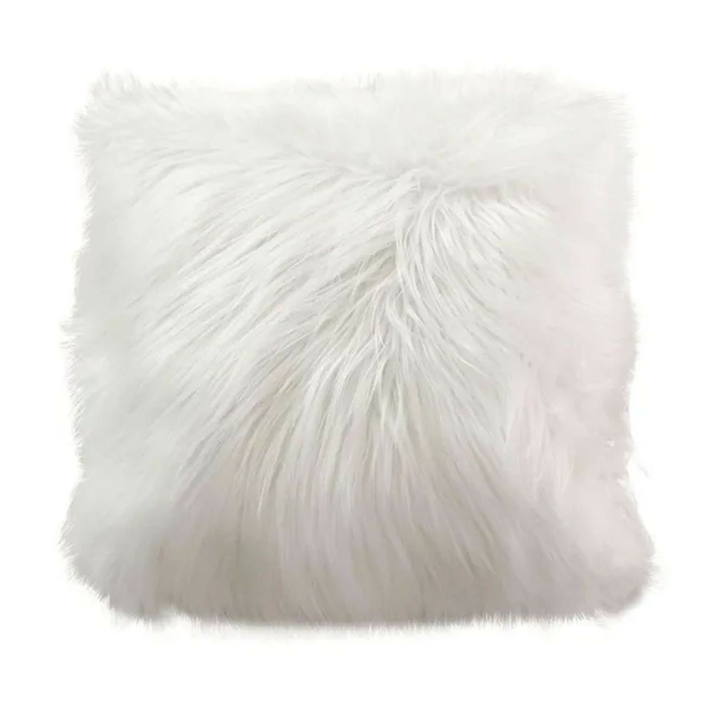 Coussin déco effet fourrure 