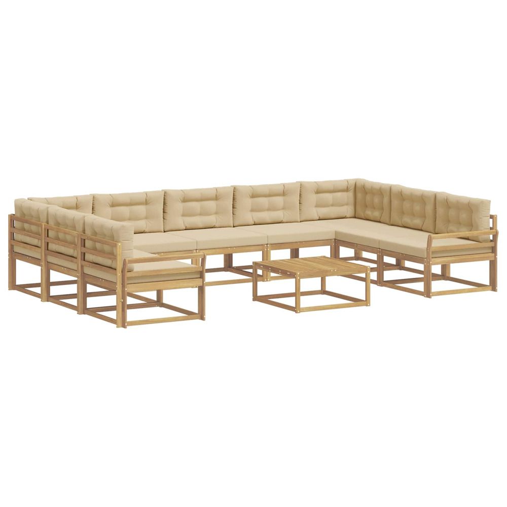 Ensemble de canapés d'extérieur 10 pc blanc et beige