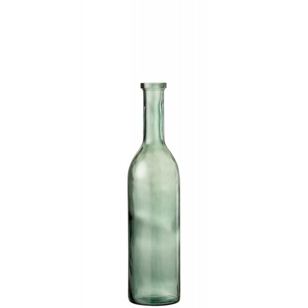Vase bouteille en verre vert 18x18x75.5 cm