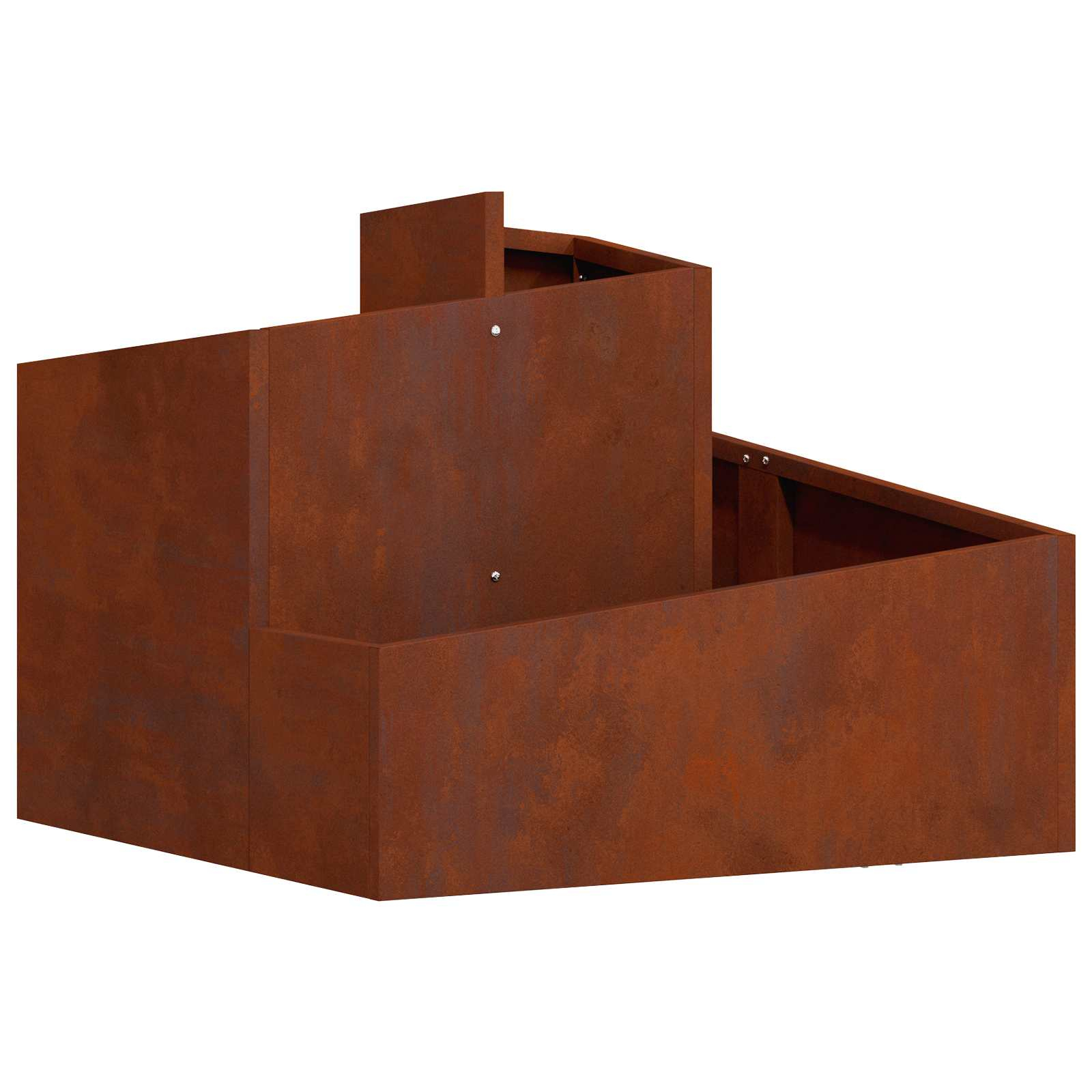 Cache-pot de jardin marron 60 x 60 x 50 cm acier patiné
