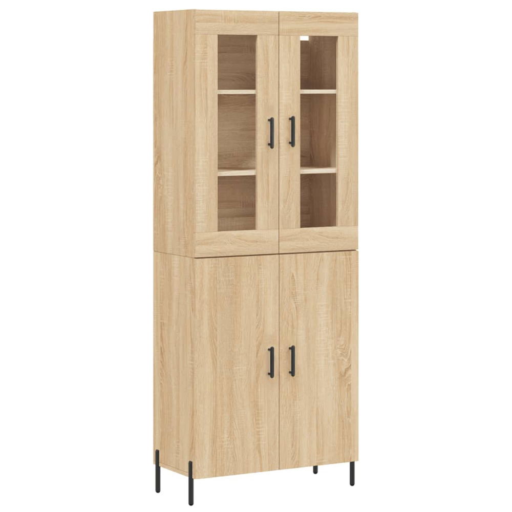 Buffet haut chêne sonoma 69,5x34x180 cm bois d'ingénierie