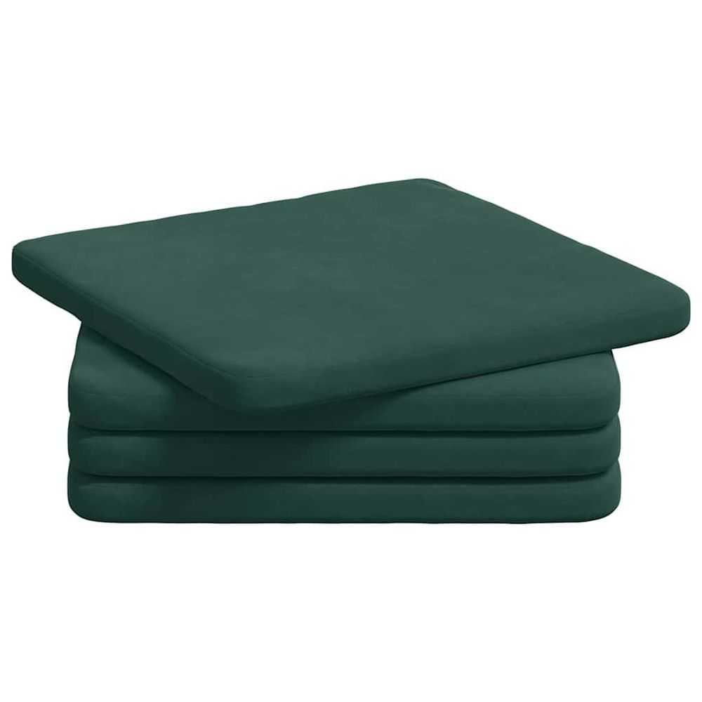Coussins de siège 4 pc velours vert foncé 40 x 40 x 3 cm