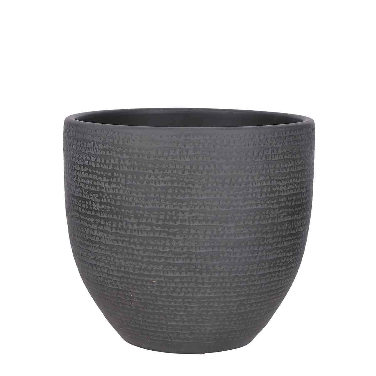 Mica decorations vase carrie - 29x29x26 cm - terre cuite - noir