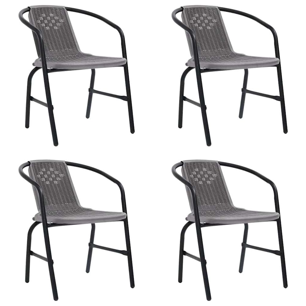 Chaises de jardin lot de 4 rotin plastique et acier 110 kg