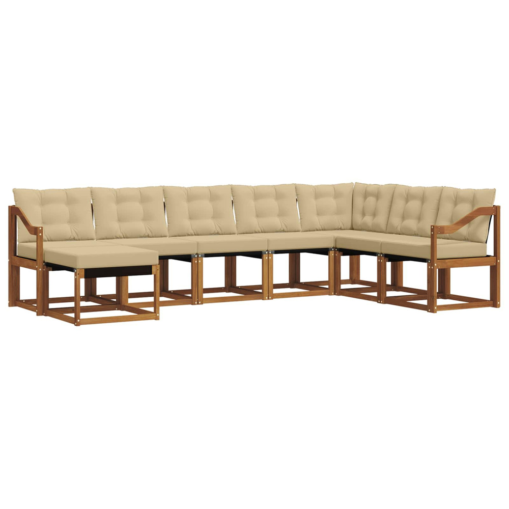 Ensemble de canapés d'extérieur 8 pcs naturel et beige