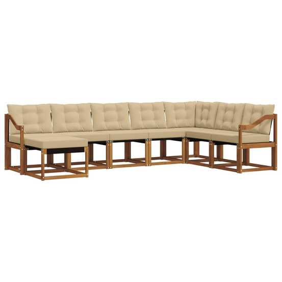 Ensemble de canapés d'extérieur 8 pcs naturel et beige